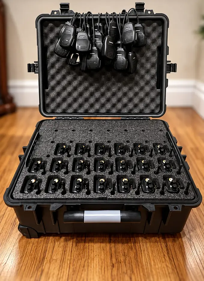 Master System VIP hard case with radios and speaker mics